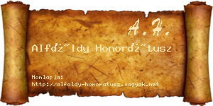 Alföldy Honorátusz névjegykártya